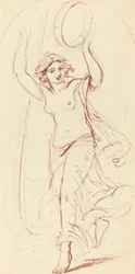 Mujer Bailando con una Pandereta