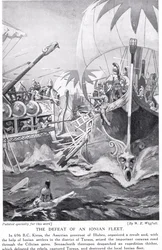 La derrota de una flota jónica, ilustración de 