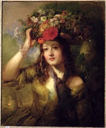 Miss Lewis as a Flower Girl (óleo sobre lienzo)