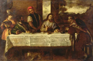 Cena de Emaús, según Tiziano (óleo sobre lienzo)