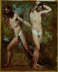 Dos Desnudos Masculinos de Pie