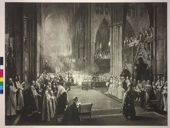 Ceremonia del 50 aniversario del trono de la reina Victoria en la Abadía de Westminster el 21.6.1887