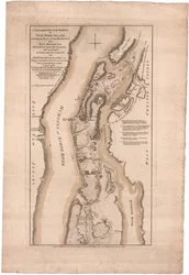 Mapa topográfico de la parte norte de la isla de Nueva York por Sauthier