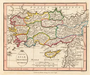 La antigua Asia Menor. Mapa.