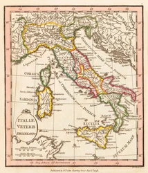 La antigua Italia. Mapa.