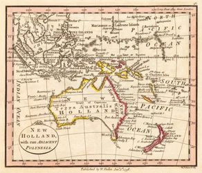 Australia y Nueva Zelanda. Nueva Holanda. Mapa.
