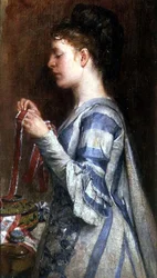 Niña bordando