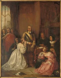 La familia de Cromwell intercediendo por la vida de Carlos I