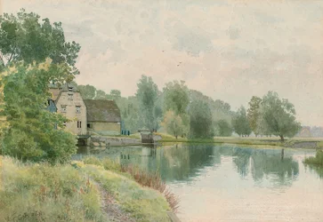 Molino de Houghton en el río Ouse, 1914