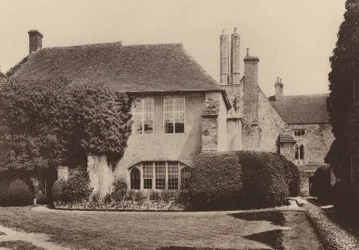 En el castillo de Amberley, West Sussex (foto en blanco y negro)