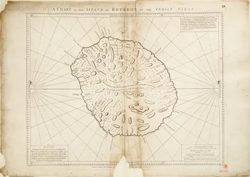 Carta de la isla de Borbón en el océano Índico