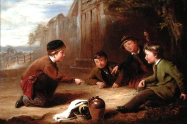Jugando a las canicas, c.1865