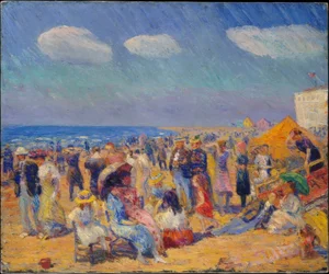 Multitud en la costa
