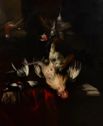 Una Naturaleza Muerta de Caza y Pájaros Cantores Muertos