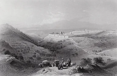 El Monte de los Olivos y Jerusalén, desde el noreste