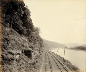 Cathedral Rocks, río Susquehanna, cerca de Meshoppen, para el ferrocarril del valle del Lehigh