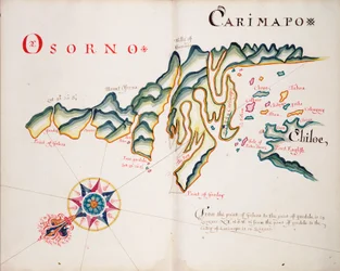 Osorno y Carimapo, costa sudamericana del Pacífico