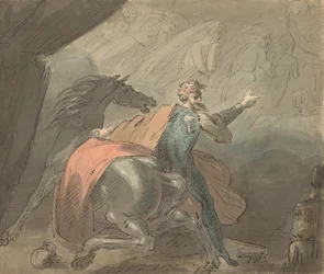 Un rey y un caballo con mujeres fantasmales, 1770-80