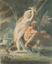 Amymone con un sátiro lascivo, 1770-80