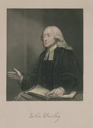 Retrato de John Wesley (1703-91) grabado por William Holl (1807-71) publicado por A. Fullarton und Co.