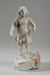Maqueta para figura de una niña corriendo