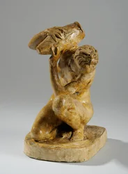 Maqueta para una estatuilla de una mujer lavando