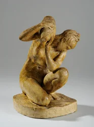 Maqueta para una estatuilla de una mujer lavando