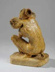 Maqueta para una estatuilla de una mujer lavando