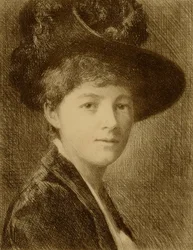Sin título (mujer con sombrero de plumas)