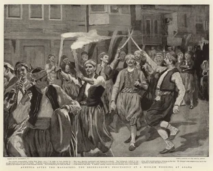 Armenia después de las masacres, la procesión del novio en una boda musulmana en Adana