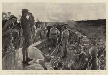 El heraldo del amanecer, el primer disparo del día realizado por un cañón naval en Ladysmith