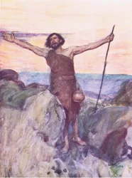 La voz de uno que clama en el desierto, de La Historia de la Biblia publicada por Hodder & Stoughton, c.1930