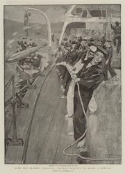 Con el Escuadrón del Canal, práctica de torpedos a bordo de una cañonera