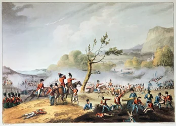 Batalla de Maida, 4 de julio de 1806, grabado por Thomas Sutherland