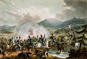 Batalla de Morales, 2 de junio de 1813: grabado por Thomas Sutherland