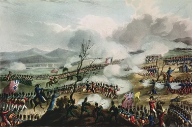 Batalla de Nivelle, 10 de noviembre de 1813, grabado por Thomas Sutherland, 1813
