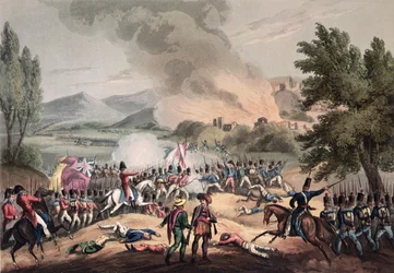 Batalla de Pombal, 12 de marzo de 1811, grabado por Thomas Sutherland