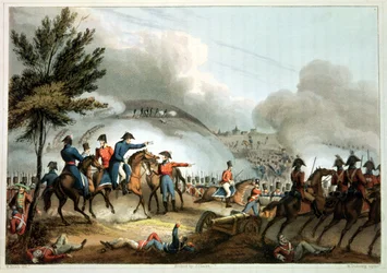 Batalla de Salamanca, 22 de julio de 1812, grabado por J. Clarke, coloreado por M. Dubourg