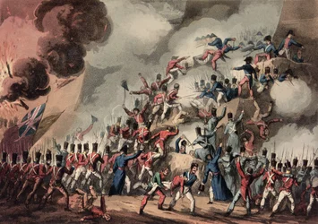 Asalto de San Sebastián, 31 de agosto de 1813, grabado por Thomas Sutherland (n. c.1785)