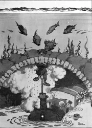 Una filtración en el túnel del Canal de la Mancha, ilustración de «Inventos»