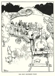 Ilustración para Railway Ribaldry de W Heath Robinson