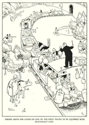 Ilustración para Railway Ribaldry de W Heath Robinson
