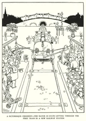 Ilustración para Railway Ribaldry de W Heath Robinson