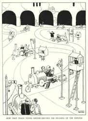 Ilustración para Railway Ribaldry de W Heath Robinson