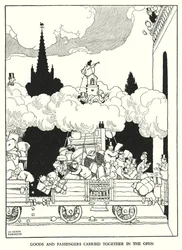 Ilustración para Railway Ribaldry de W Heath Robinson