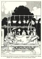 Ilustración para Railway Ribaldry de W Heath Robinson