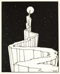 El camino a la luna, de Un libro de imágenes, pub. 1898 (grabado)