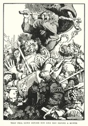 Cayeron ante él como heno ante un segador