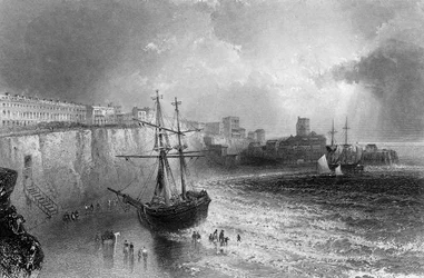 Broadstairs, Kent, grabado por Robert Brandard, 1842