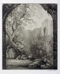 Cliffords Tower, York, interior, 1827